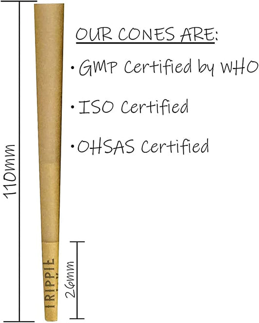 Unbleached King Size Cones | 50 pack | 109mm