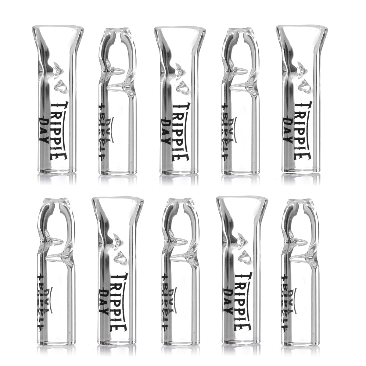 Reusable Glass filter Tips for joints – 10 Pack | Clear 9mm Outer Diameter Tips for Pre rolled Cones, 6mm Inner Diameter, 35mm Length