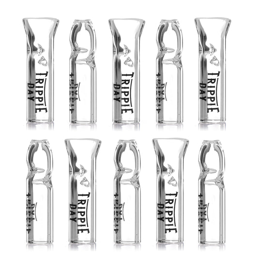 Reusable Glass filter Tips for joints – 10 Pack | Clear 9mm Outer Diameter Tips for Pre rolled Cones, 6mm Inner Diameter, 35mm Length