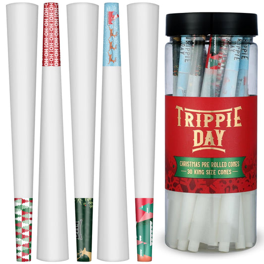 Christmas Pre rolled cones - 30 cones in 5 unique designs - King Size - Premium party pack