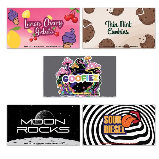 300 pcs Adhesive Label Strain Stickers for 116mm Pre roll Tubes (SS-7)